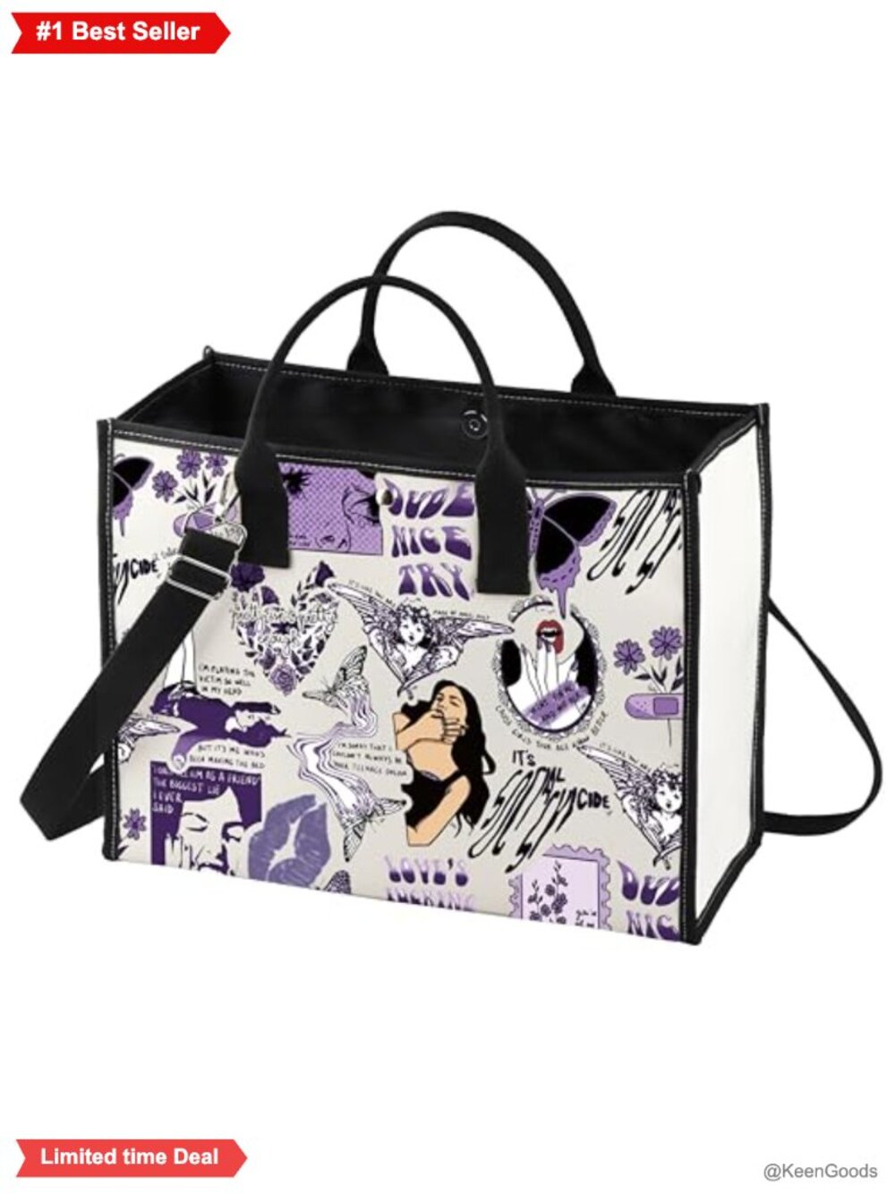 Canvas Tote Bag Song Lyrics Aesthetic Shoulder Bag Concert Gift